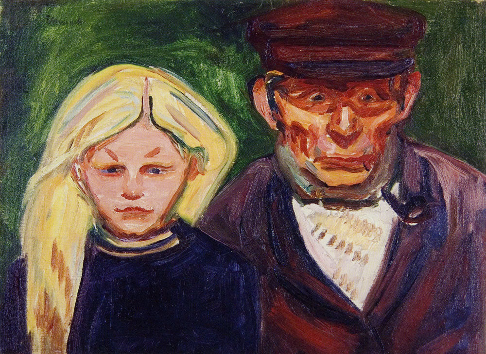Reproduction du tableau « Vieux Pêcheur et sa Fille - Edvard Munch » par Alpha Reproduction en peinture à l’huile