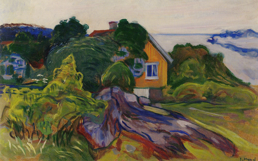 Reproduction du tableau « La Maison près du fjord - Edvard Munch » par Alpha Reproduction en peinture à l’huile