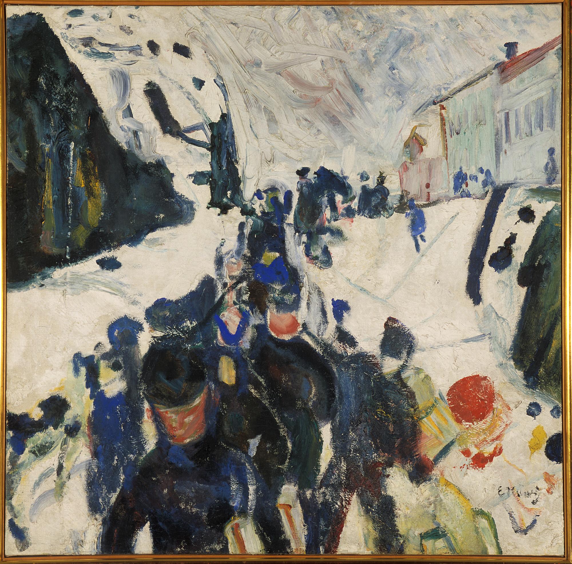 Reproduction du tableau « Marche dans la neige - Edvard Munch » par Alpha Reproduction en peinture à l’huile
