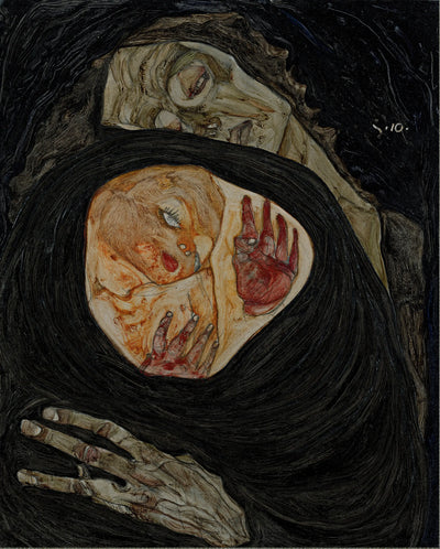 Reproduction du tableau « Mère morte I - Egon Schiele » par Alpha Reproduction en peinture à l’huile