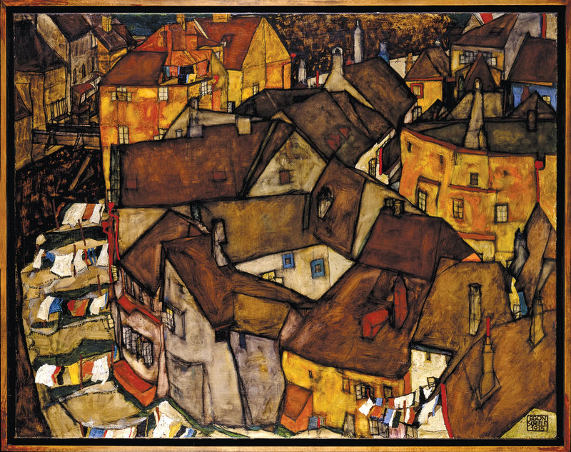 Croissant de Maisons (Den lille byen V) - Egon Schiele