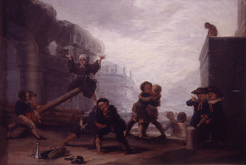 Reproduction du tableau « El Balancin - Francisco de Goya » par Alpha Reproduction en peinture à l’huile