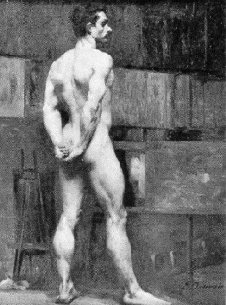 Nu masculino de costas - Eliseu Visconti