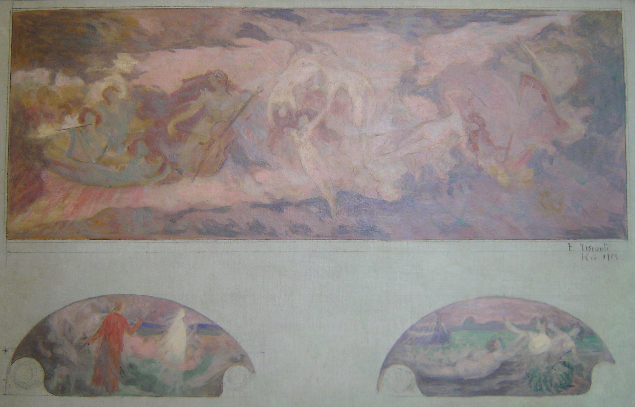 La musique, le théâtre et l'art lyrique - Étude pour le foyer du Théâtre municipal de Rio de Janeiro - Eliseu Visconti