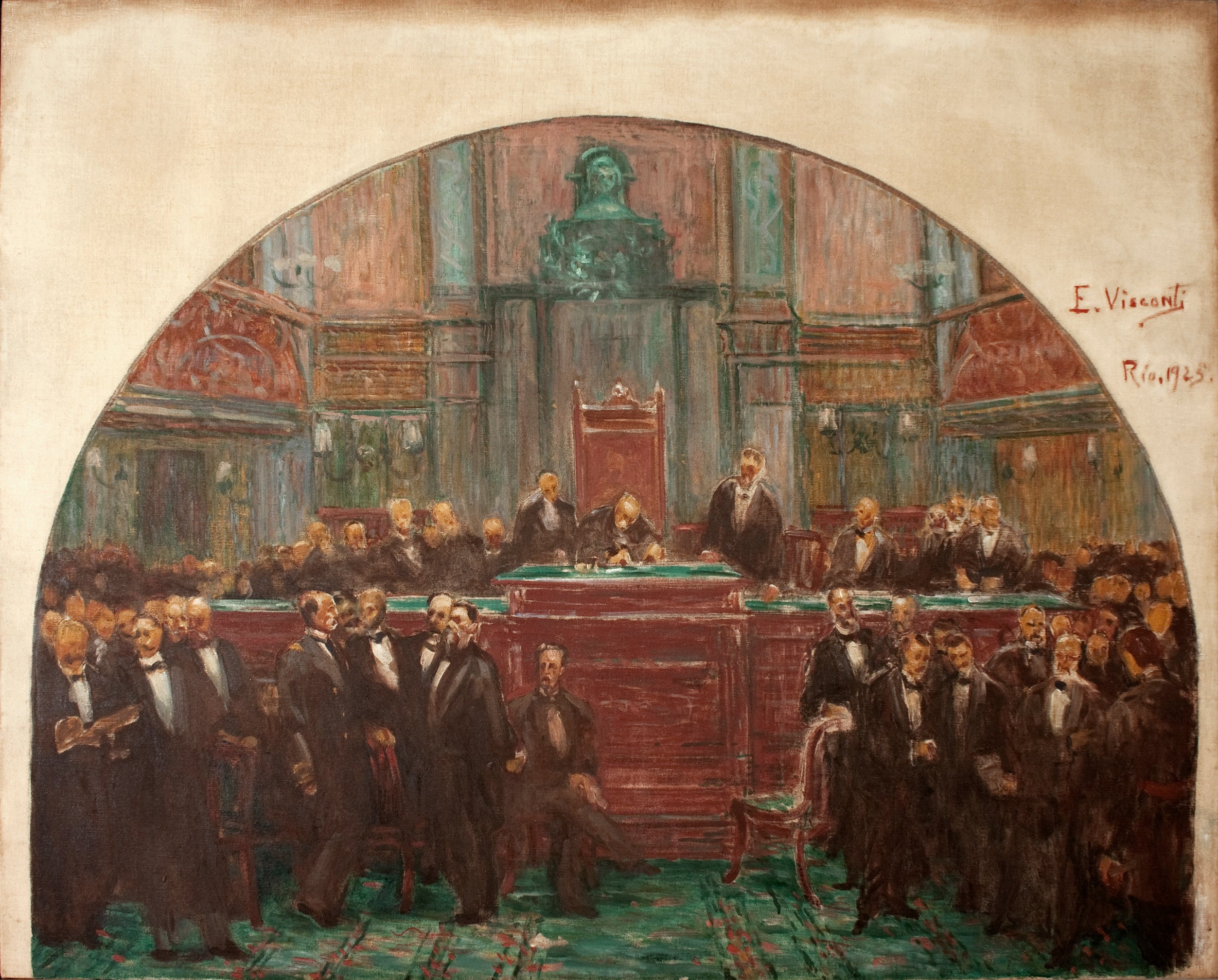 Assinatura da Constituição de 1891 - Deuxième étude pour le Palais Tiradentes - Eliseu Visconti