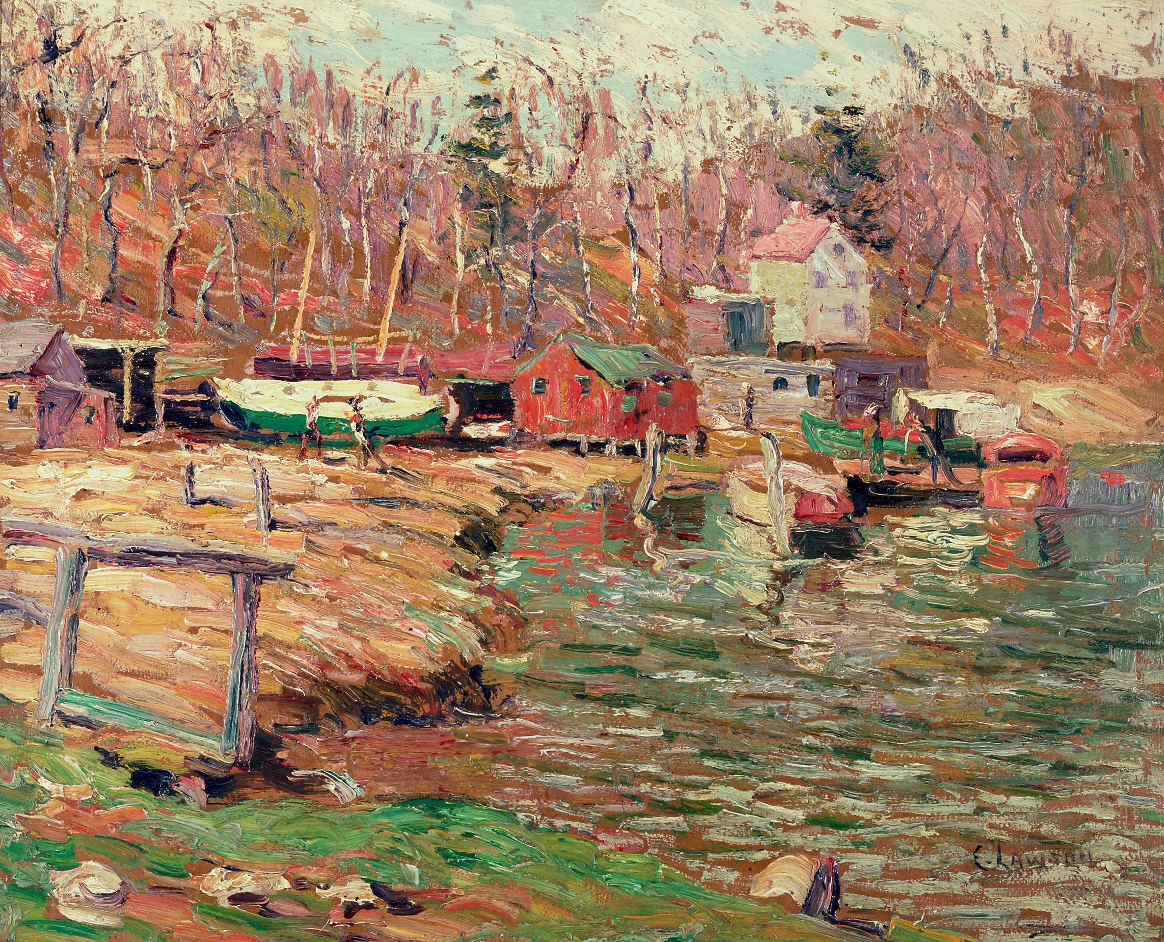 Scène de la rivière Harlem - Ernest Lawson