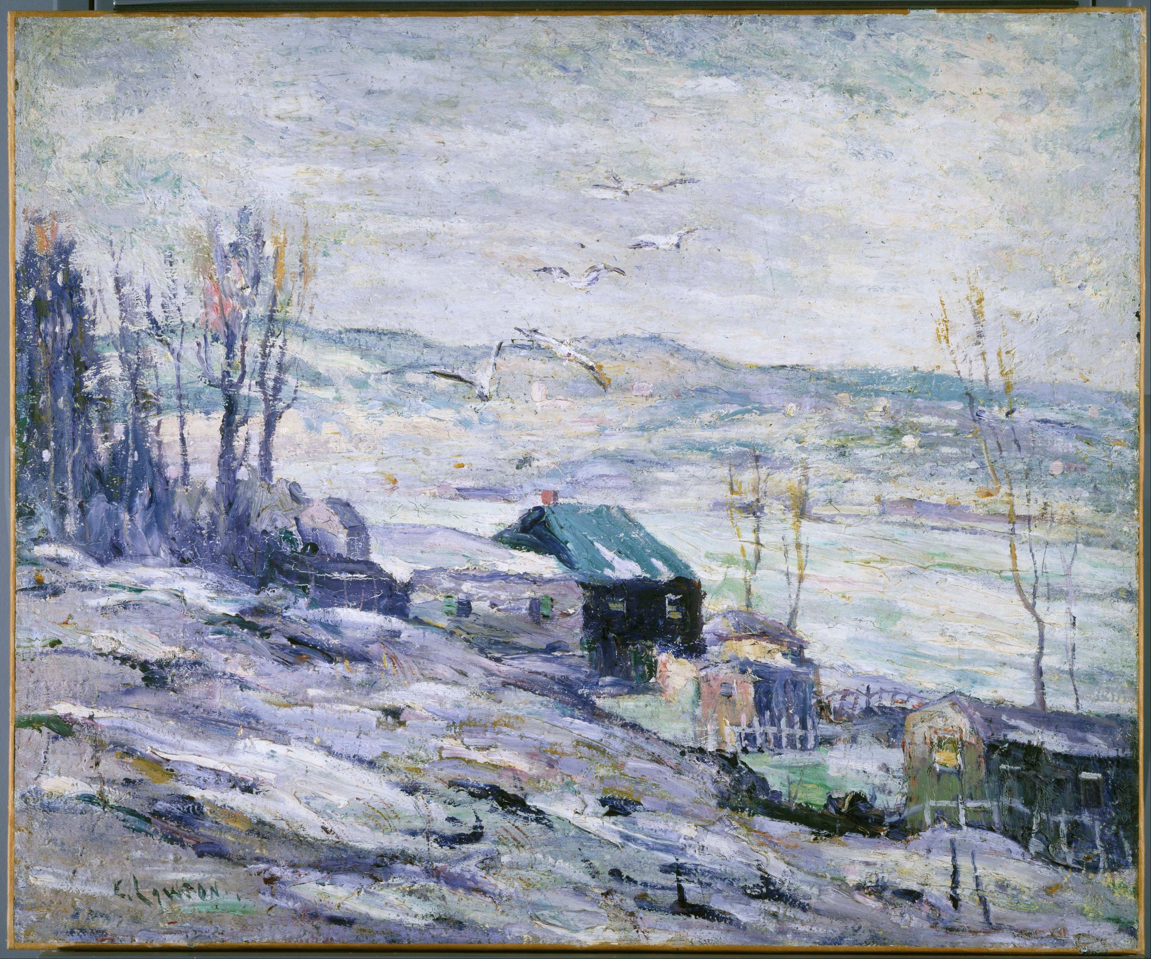 Journée venteuse, rivière Bronx - Ernest Lawson