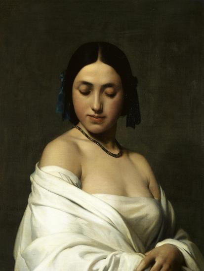 Florentinsk studie eller Ung jente i byste, med blikket senket – Hippolyte Flandrin
