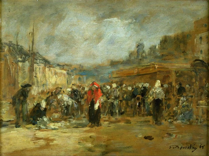Fiskemarkedet, Honfleur - Eugène Boudin