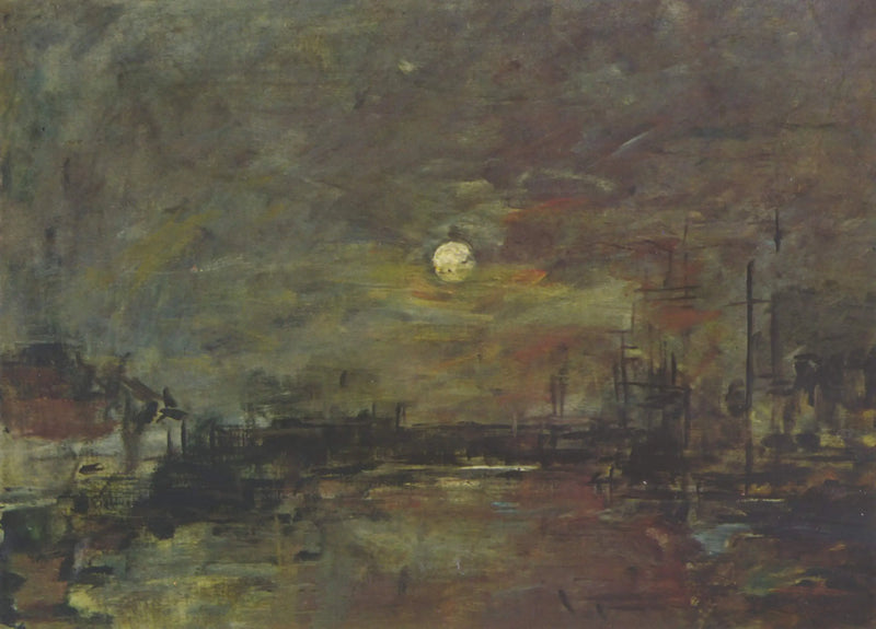 Skumring over Handelsbassenget i Havre - Eugène Boudin