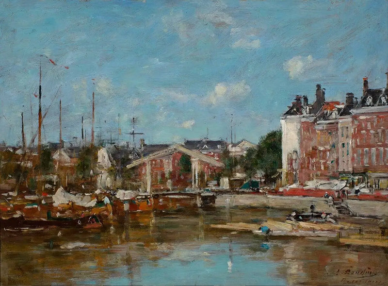 Le Leuvehaven, i Rotterdam - Eugène Boudin