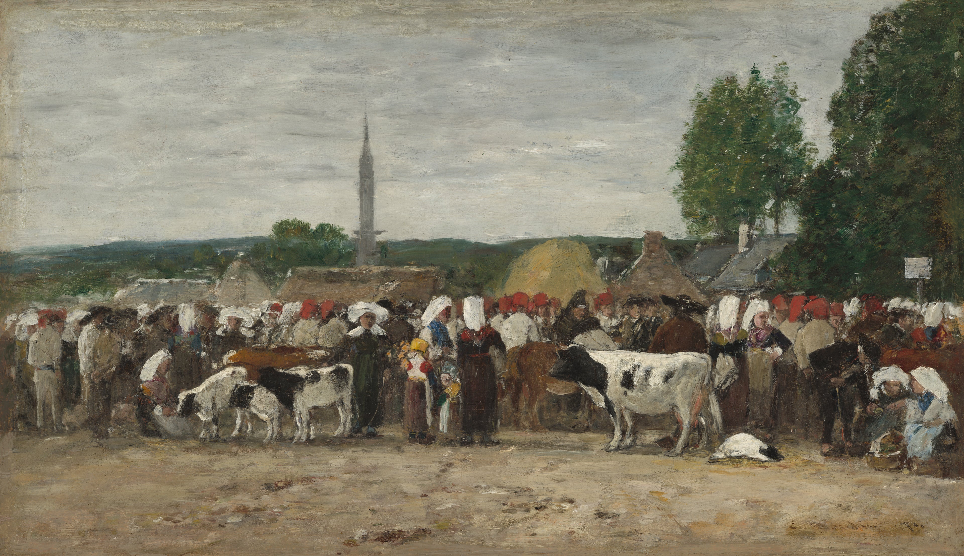Reproduction du tableau « Foire en Bretagne - Eugène Boudin » par Alpha Reproduction en peinture à l’huile
