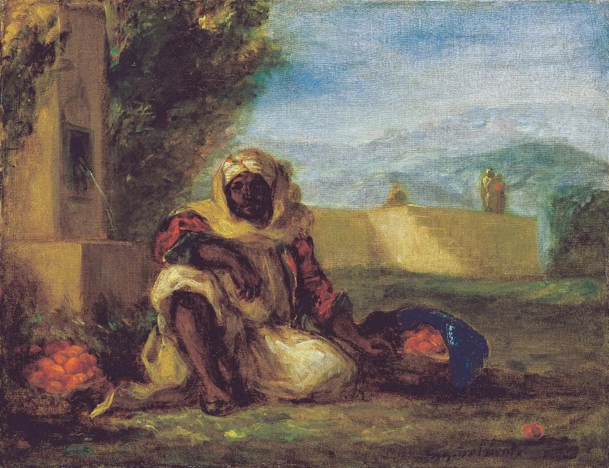 Reproduction du tableau « Marchand d’oranges au Maroc - Eugène Delacroix » par Alpha Reproduction en peinture à l’huile