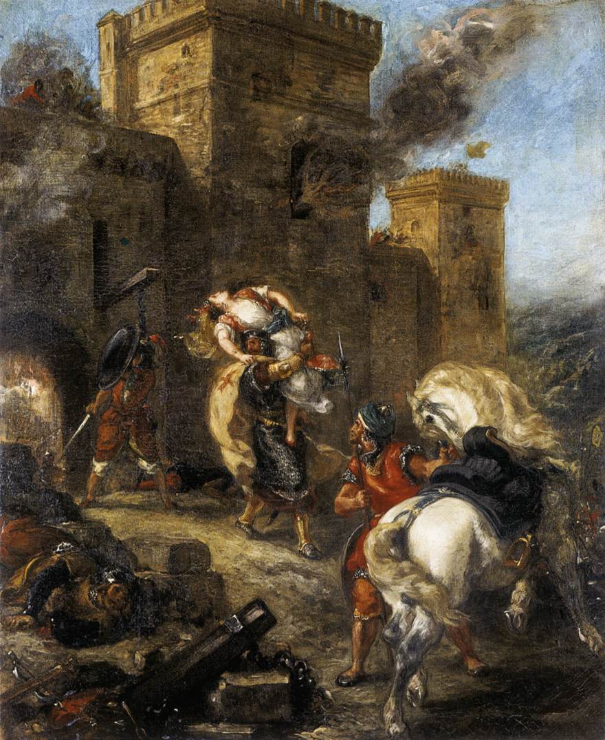 Reproduction du tableau « Rébecca enlevée par le Templier - Eugène Delacroix » par Alpha Reproduction en peinture à l’huile