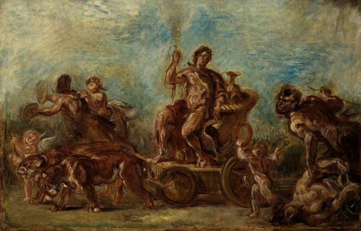 Reproduction du tableau « Le Triomphe de Bacchus - Eugène Delacroix » par Alpha Reproduction en peinture à l’huile