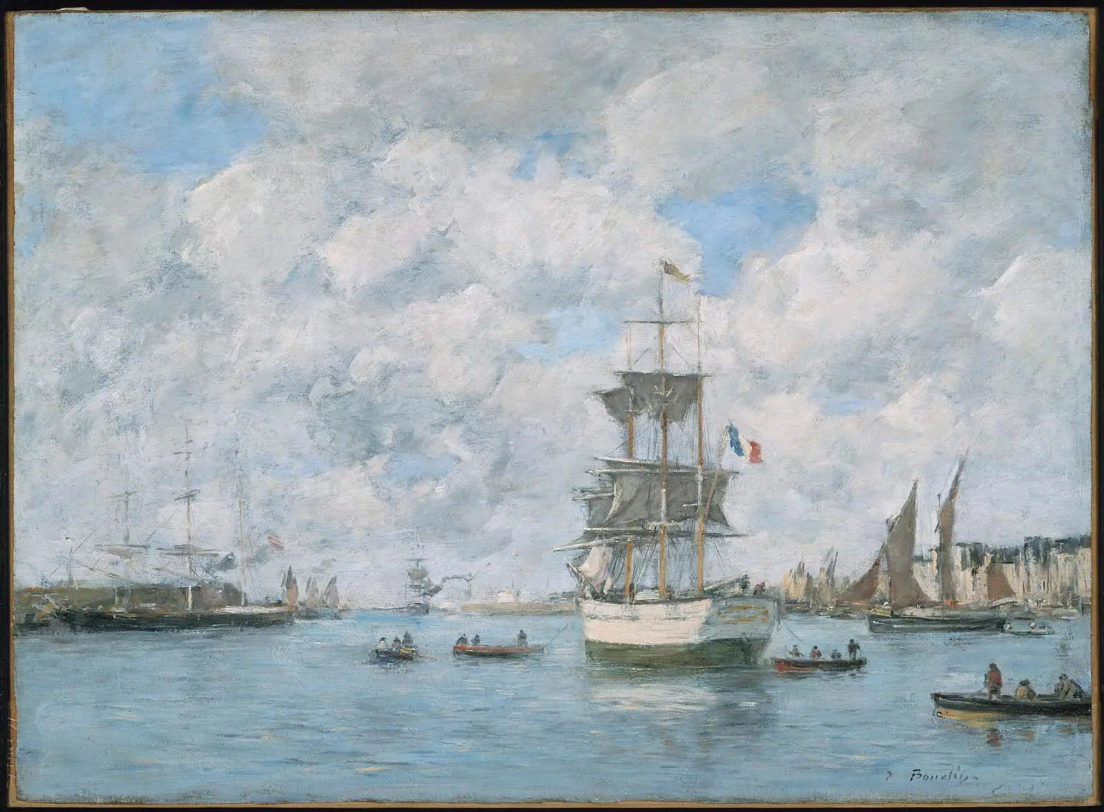 Reproduction du tableau « Port du Havre - Eugène Boudin » par Alpha Reproduction en peinture à l’huile
