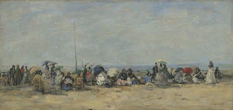 Reproduction du tableau « Scène de plage, Trouville - Eugène Boudin » par Alpha Reproduction en peinture à l’huile