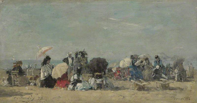 Reproduction du tableau « Scène de plage, Trouville - Eugène Boudin » par Alpha Reproduction en peinture à l’huile