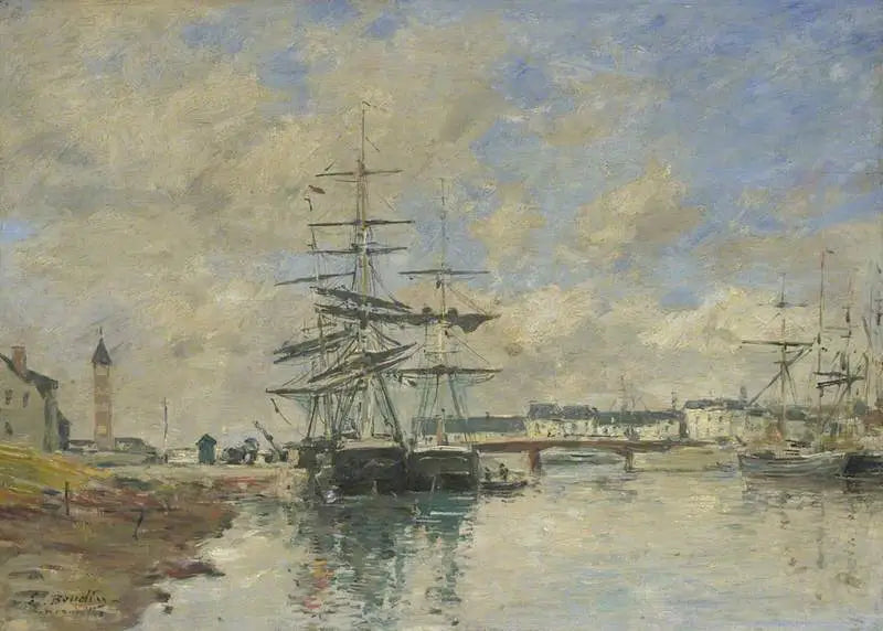 Reproduction du tableau « Port de Deauville - Eugène Boudin » par Alpha Reproduction en peinture à l’huile