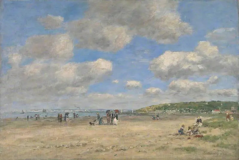 Reproduction du tableau « La plage de Tourgéville-les-Sablons - Eugène Boudin » par Alpha Reproduction en peinture à l’huile