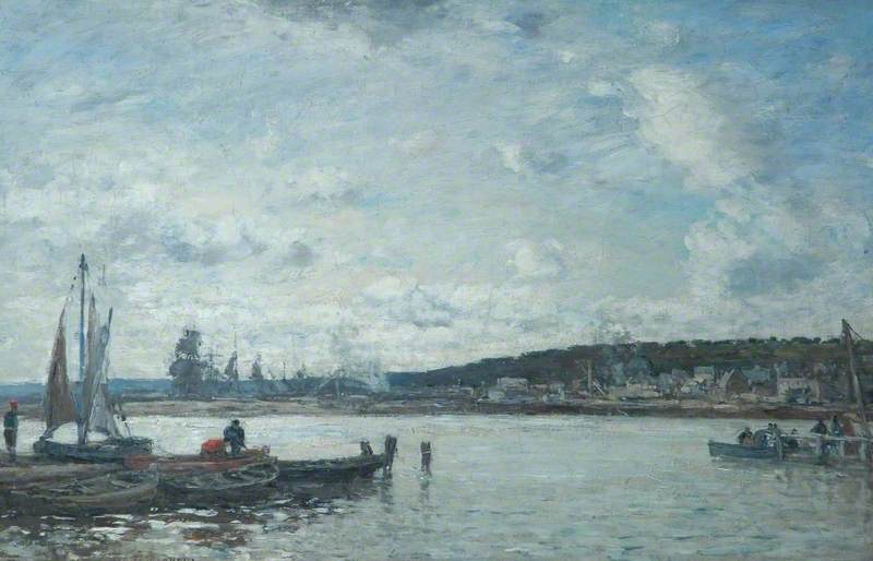 Reproduction du tableau « Le Ferry à Deauville - Eugène Boudin » par Alpha Reproduction en peinture à l’huile