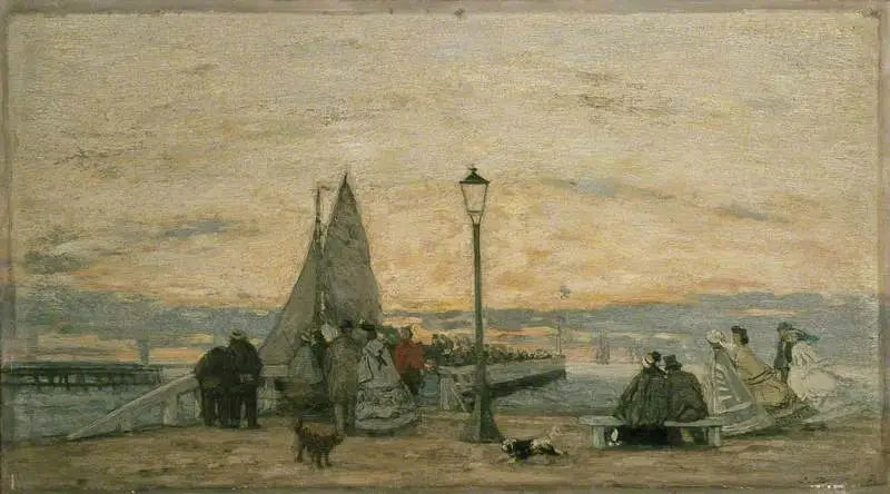 La Jetée de Trouville: Solnedgang - Eugène Boudin