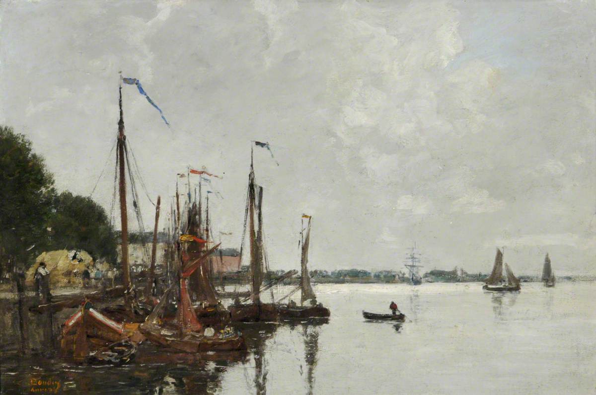Reproduction du tableau « Le quai d'Anvers, Belgique - Eugène Boudin » par Alpha Reproduction en peinture à l’huile