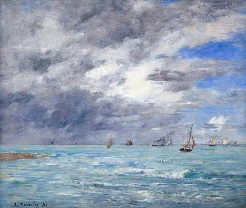 Reproduction du tableau « Le rivage à Deauville - Eugène Boudin » par Alpha Reproduction en peinture à l’huile