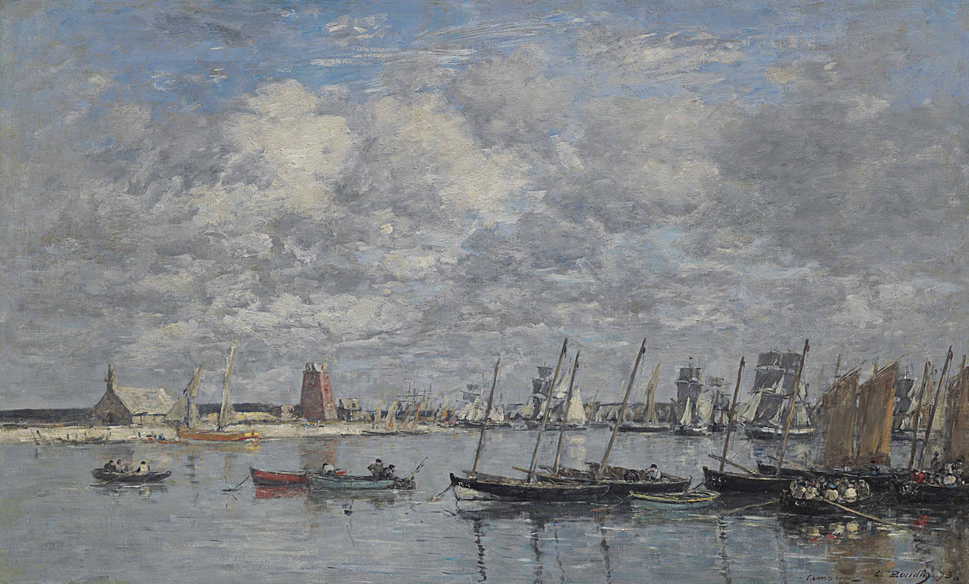 Reproduction du tableau « Camaret, le port - Eugène Boudin » par Alpha Reproduction en peinture à l’huile
