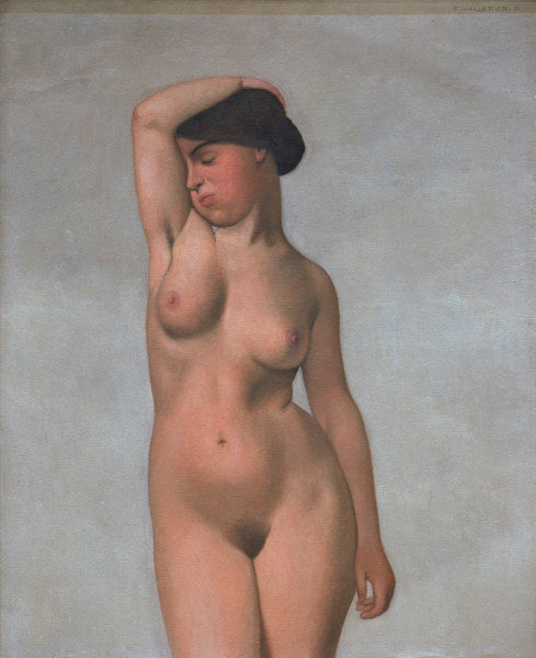 Femme nue avec un soutien-gorge relevé - Félix Vallotton