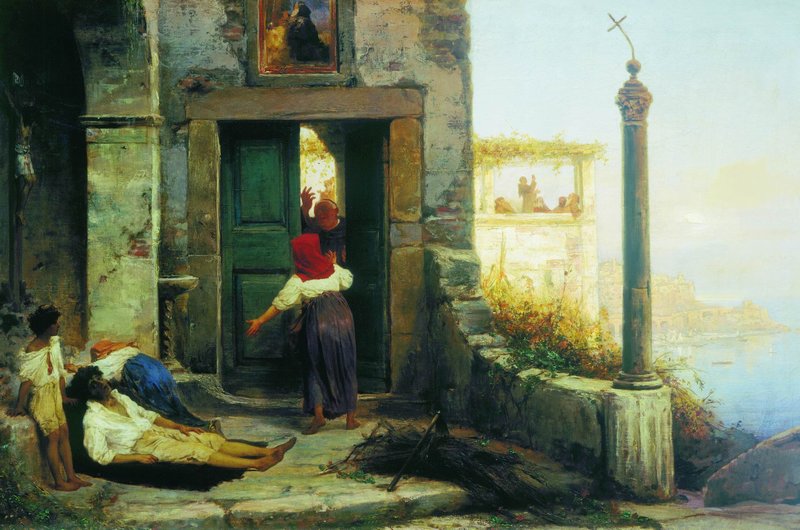 Homme malade à la porte du monastère - Fyodor Bronnikov