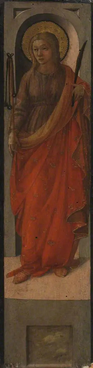 Kvinnelig helgen med en flåre (Helgen Walburga?) - Fra Filippo Lippi