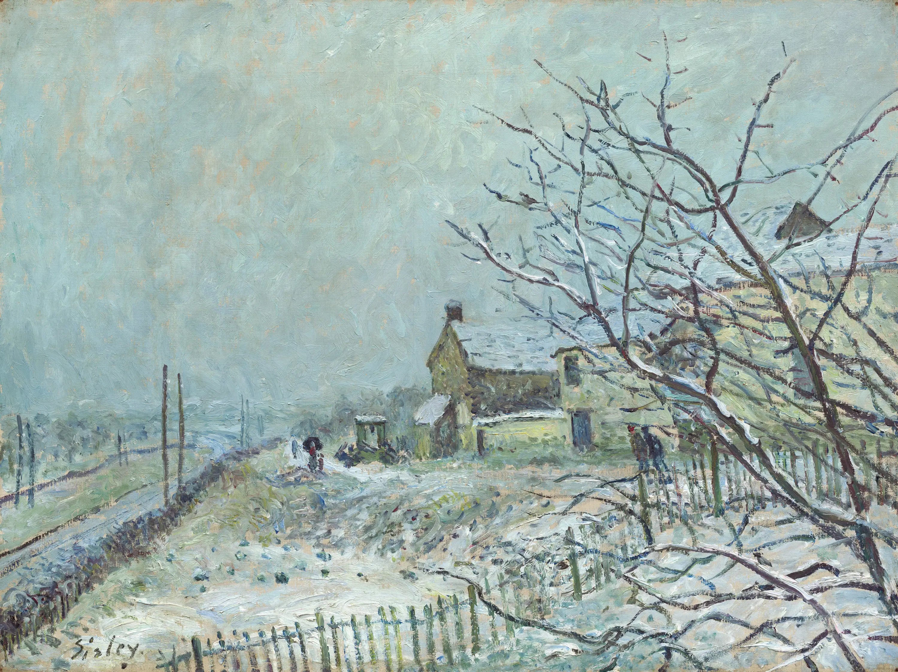 Reproduction du tableau « Première neige à Veneux-Nadon - Alfred Sisley » par Alpha Reproduction en peinture à l’huile