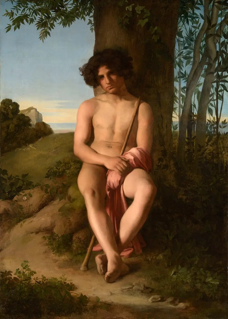 Ung gjeter sittende - Hippolyte Flandrin