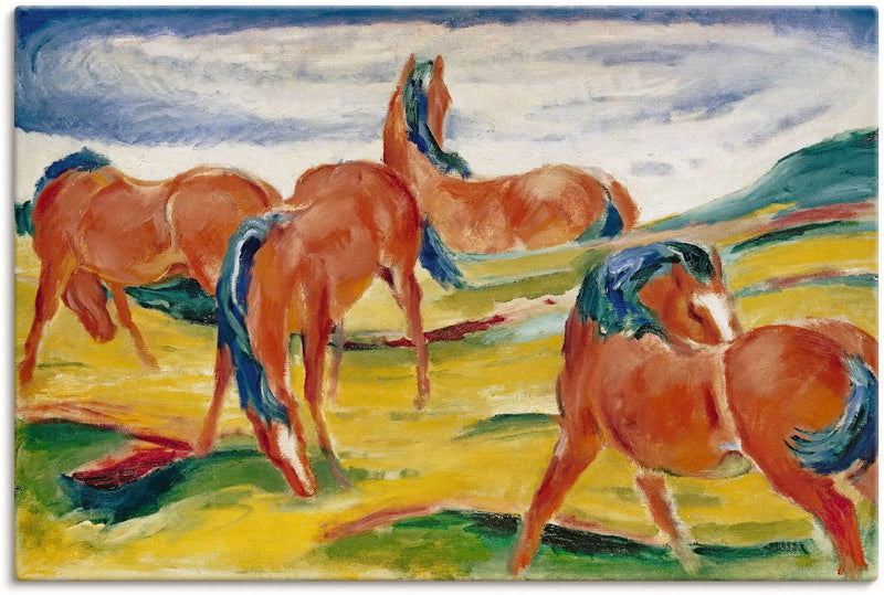 Hester på beite III - Franz Marc
