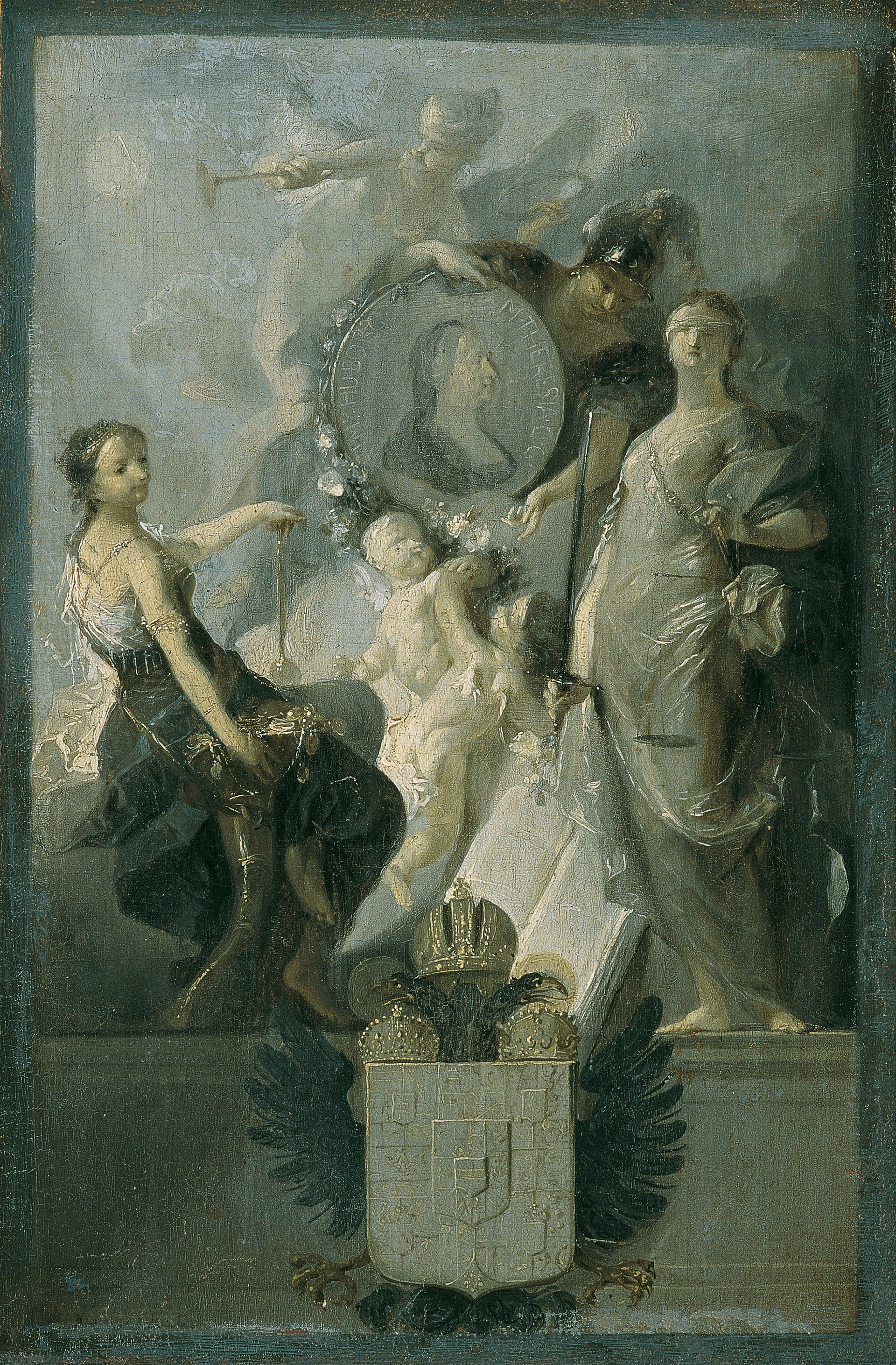 Hommage à l'impératrice Marie-Thérèse - Franz Anton Maulbertsch image 1 copie peinte à la main à l’huile