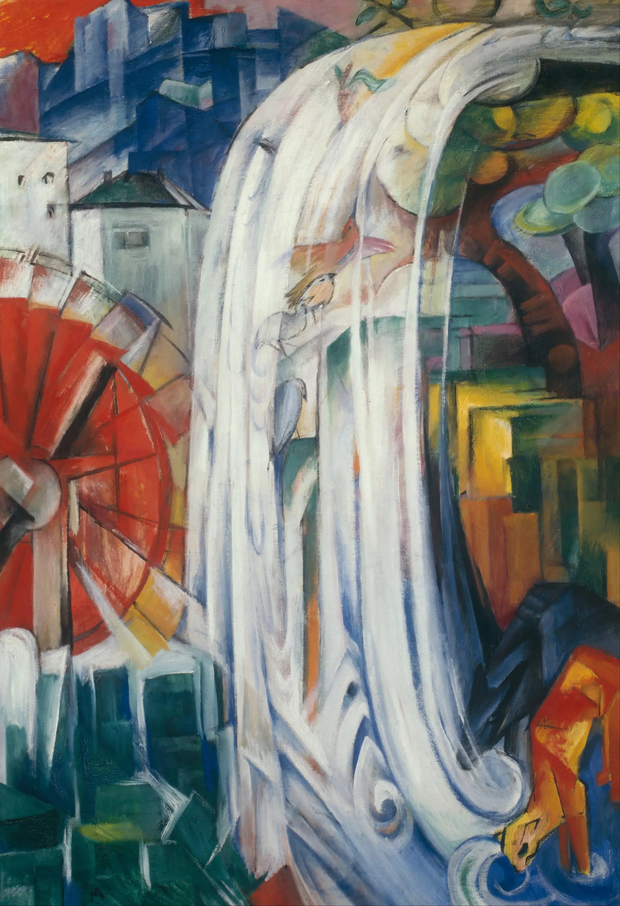 Reproduction du tableau « Le Moulin Ensorcelé - Franz Marc » par Alpha Reproduction en peinture à l’huile