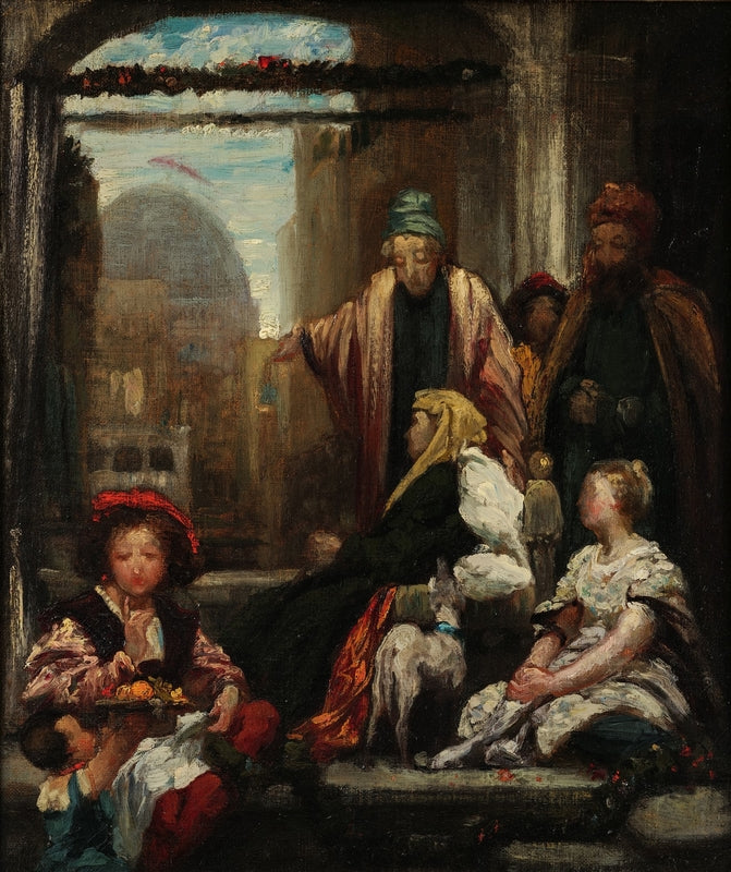 Esquisse en couleur pour « La Mort de Brunelleschi » - Frederic Leighton