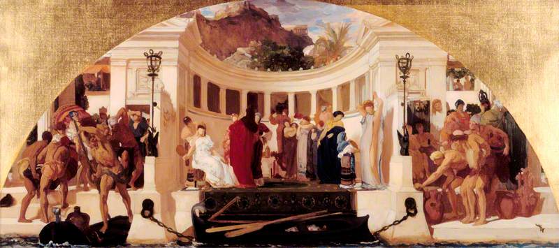 Les arts de l'industrie appliqués à la paix (étude pour une peinture murale au Victoria and Albert Museum) - Frederic Leighton