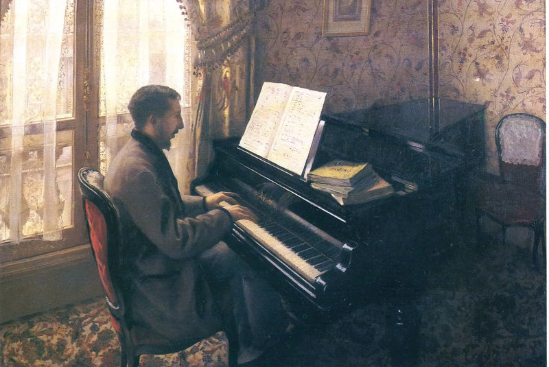 Ung mann ved pianoet (Martial Caillebotte) - Gustave Caillebotte