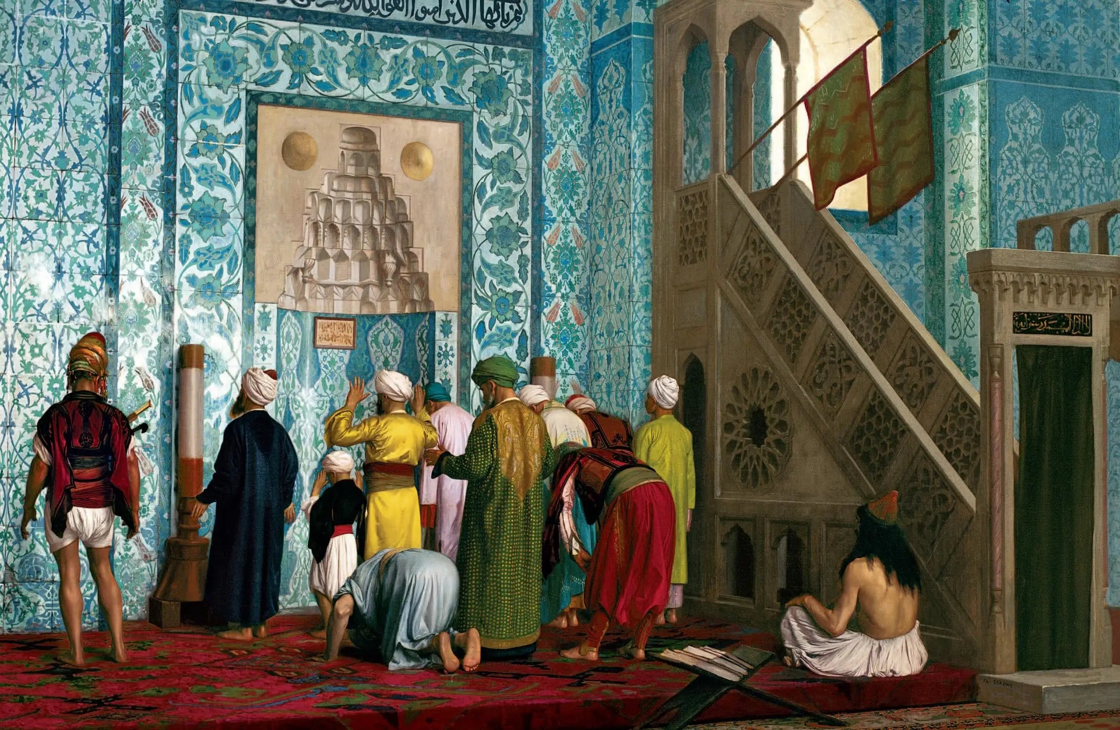 Reproduction du tableau « La mosquée bleue - Jean-Léon Gérôme » par Alpha Reproduction en peinture à l’huile