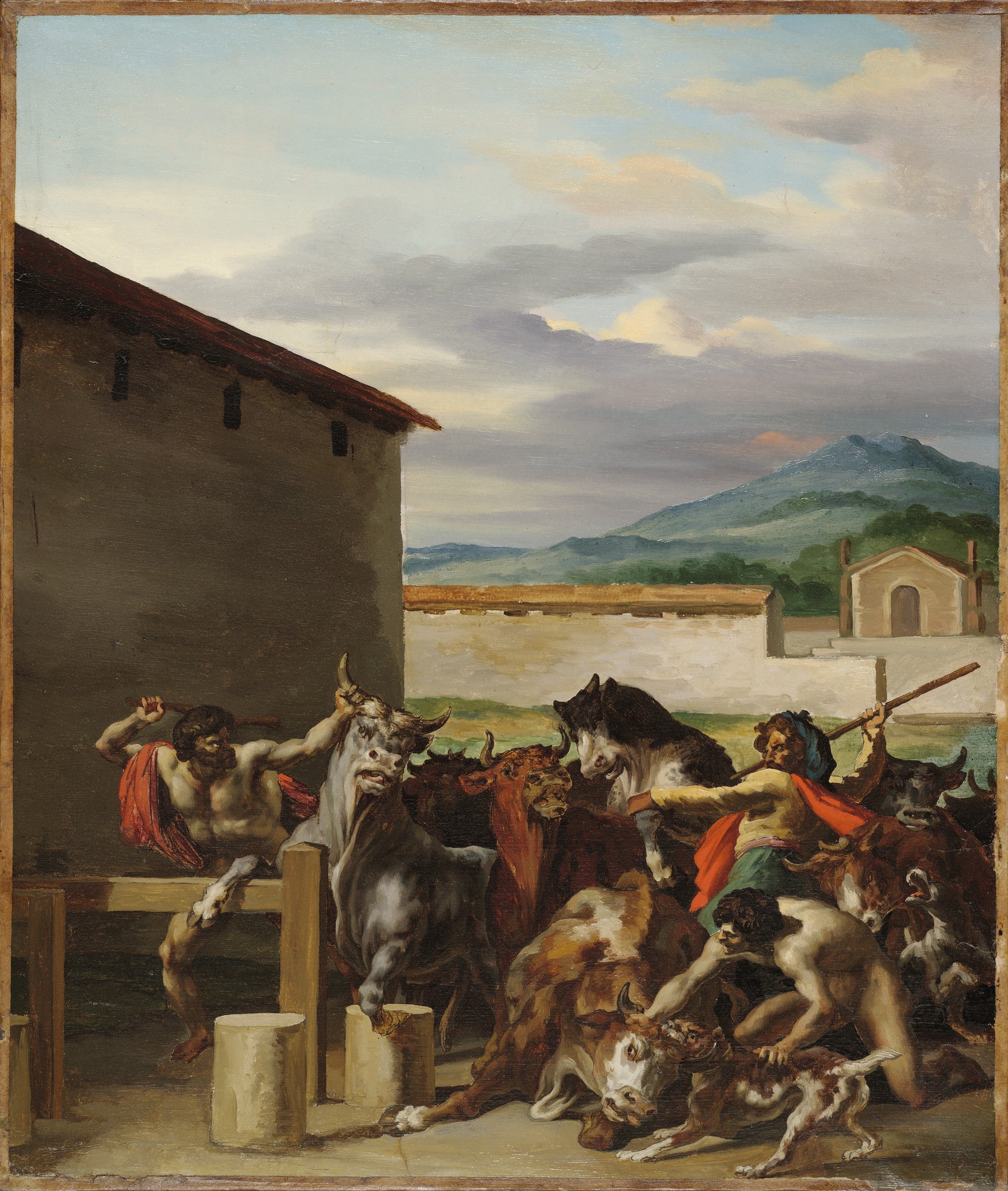 Reproduction du tableau « Le marché aux bœufs - Théodore Géricault » par Alpha Reproduction en peinture à l’huile
