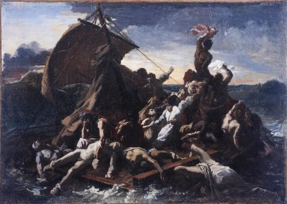 Reproduction du tableau « Le naufrage du radeau de la Méduse, esquisse - Théodore Géricault » par Alpha Reproduction en peinture à l’huile