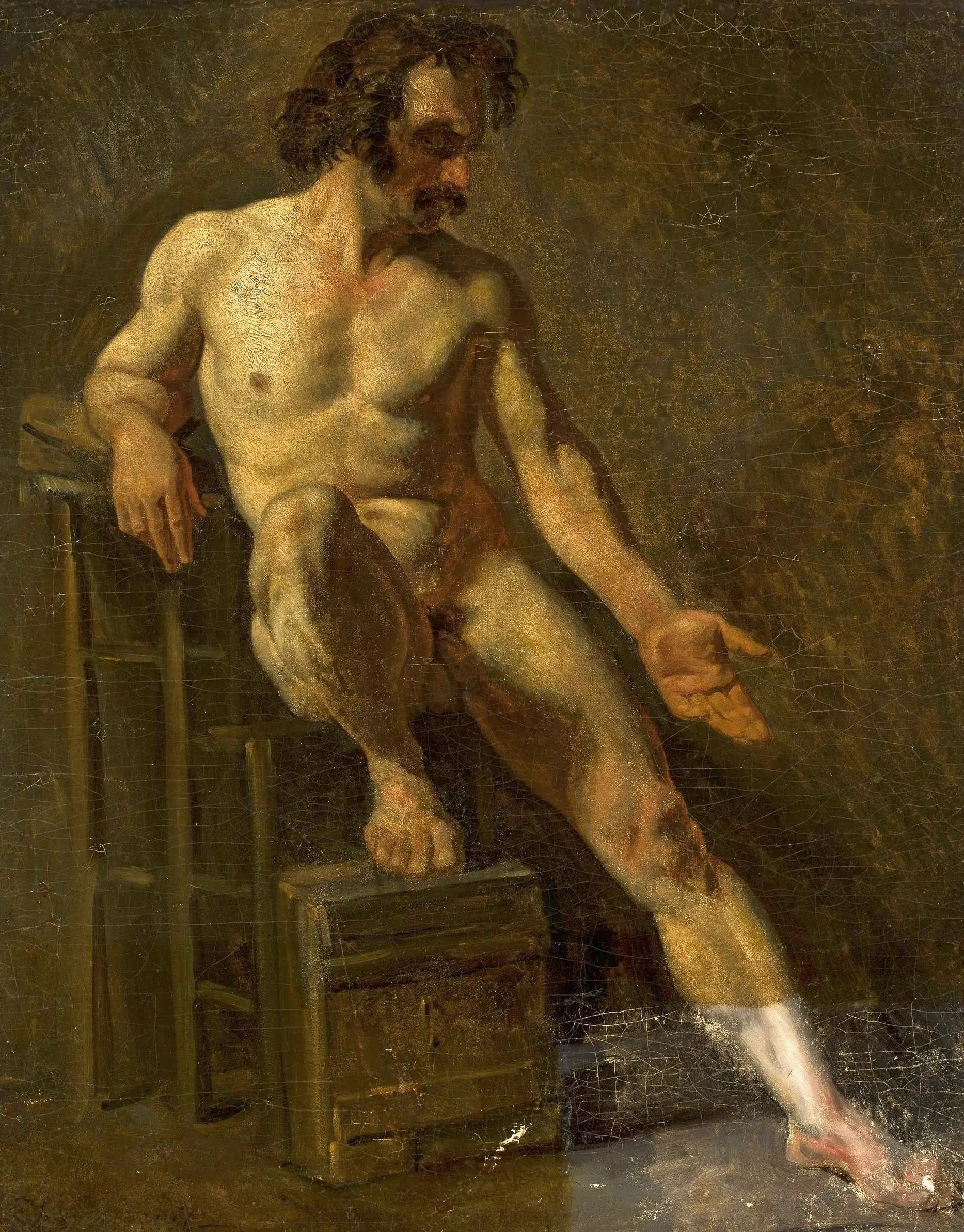 Reproduction du tableau « Étude de nu masculin. - Théodore Géricault » par Alpha Reproduction en peinture à l’huile