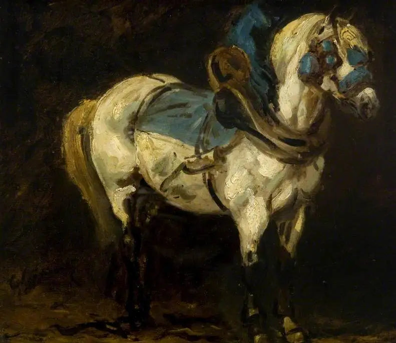 Grå lader med blå sele - Théodore Géricault