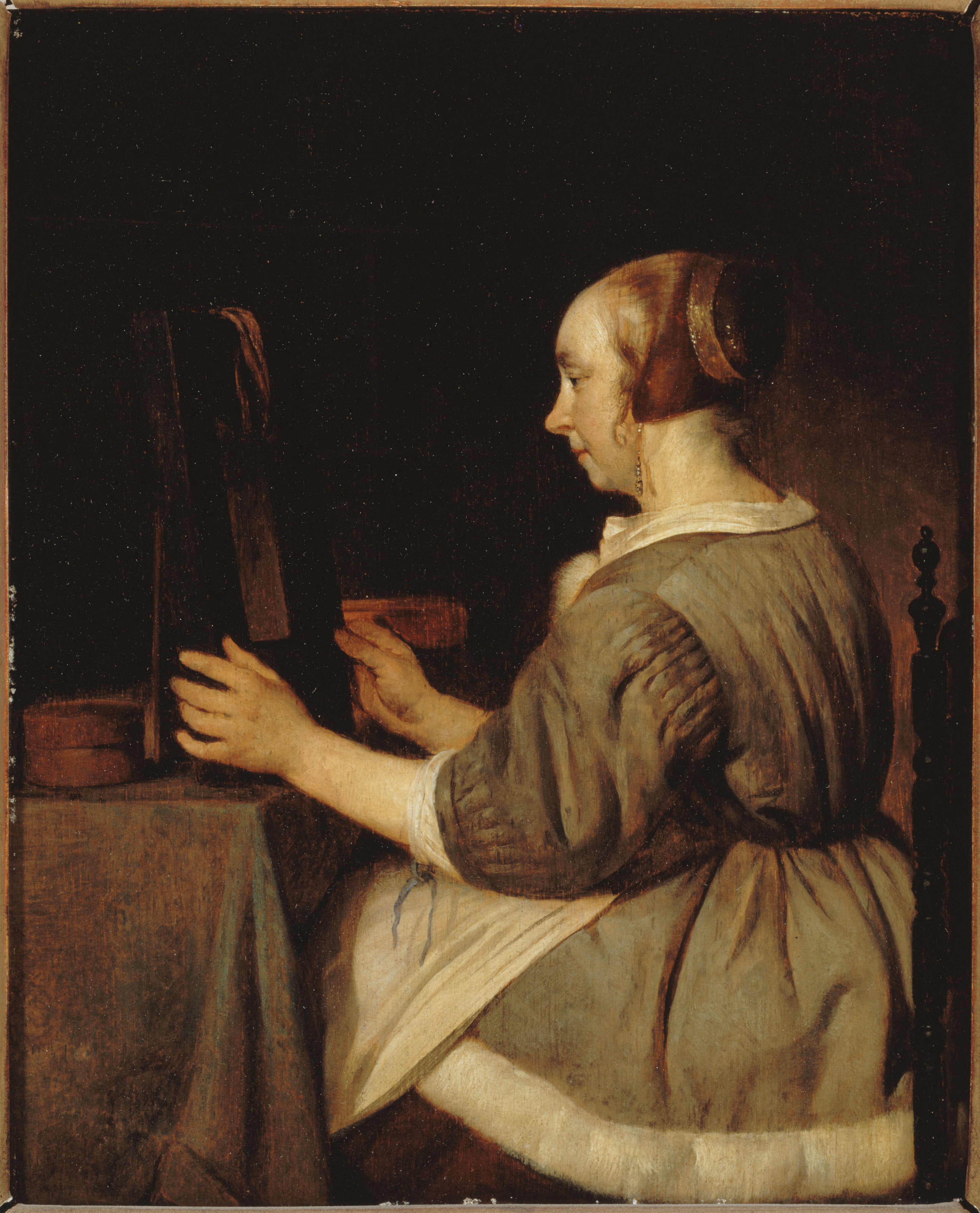 Femme au miroir - Gabriel Metsu