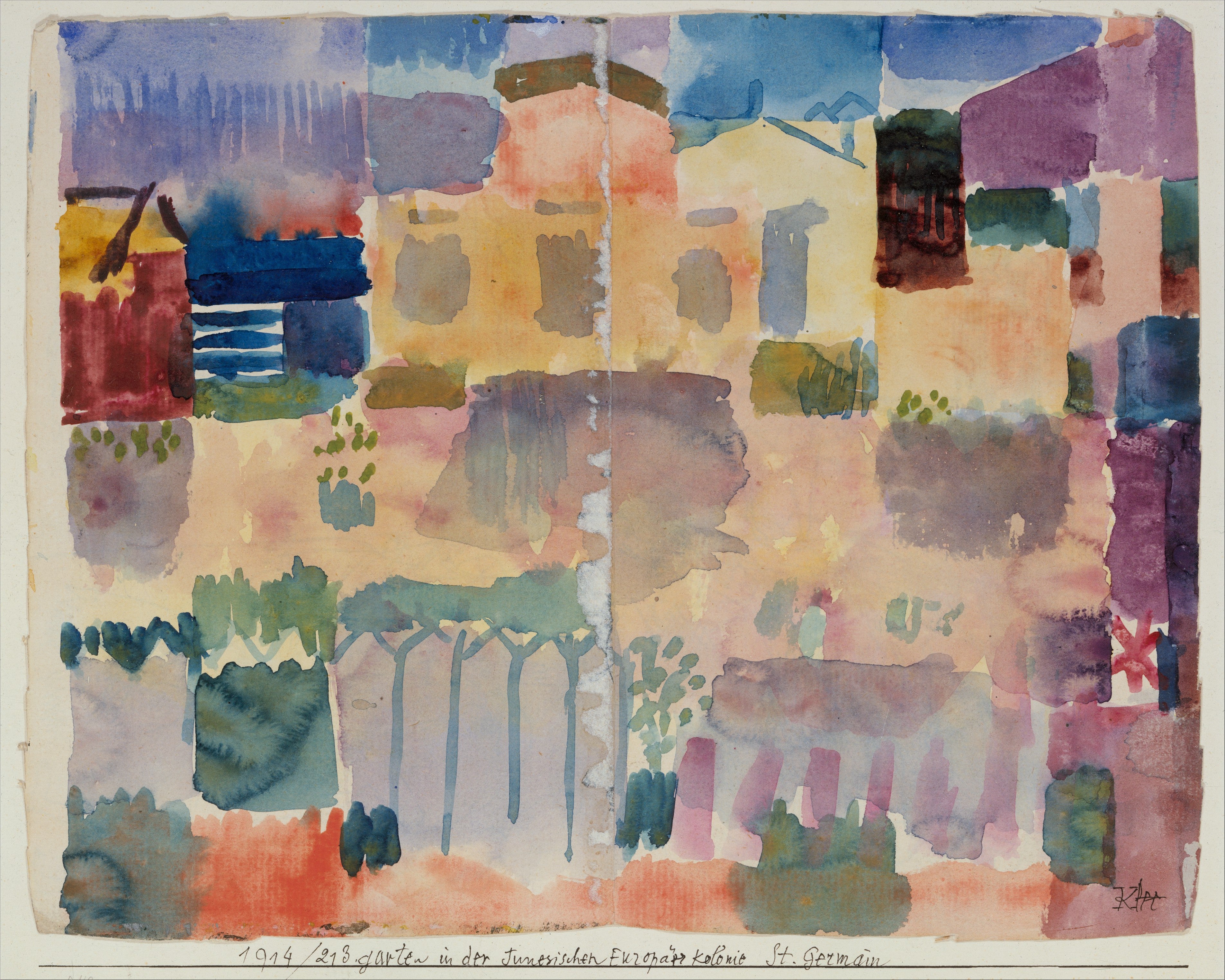 Hage i Saint-Germain, det europeiske nabolaget nær Tunis - Paul Klee