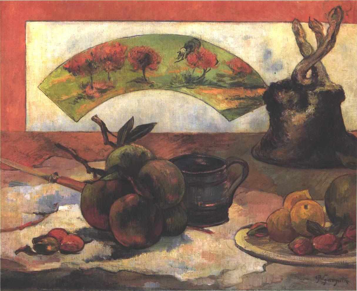 Stilleben med vifte - Paul Gauguin