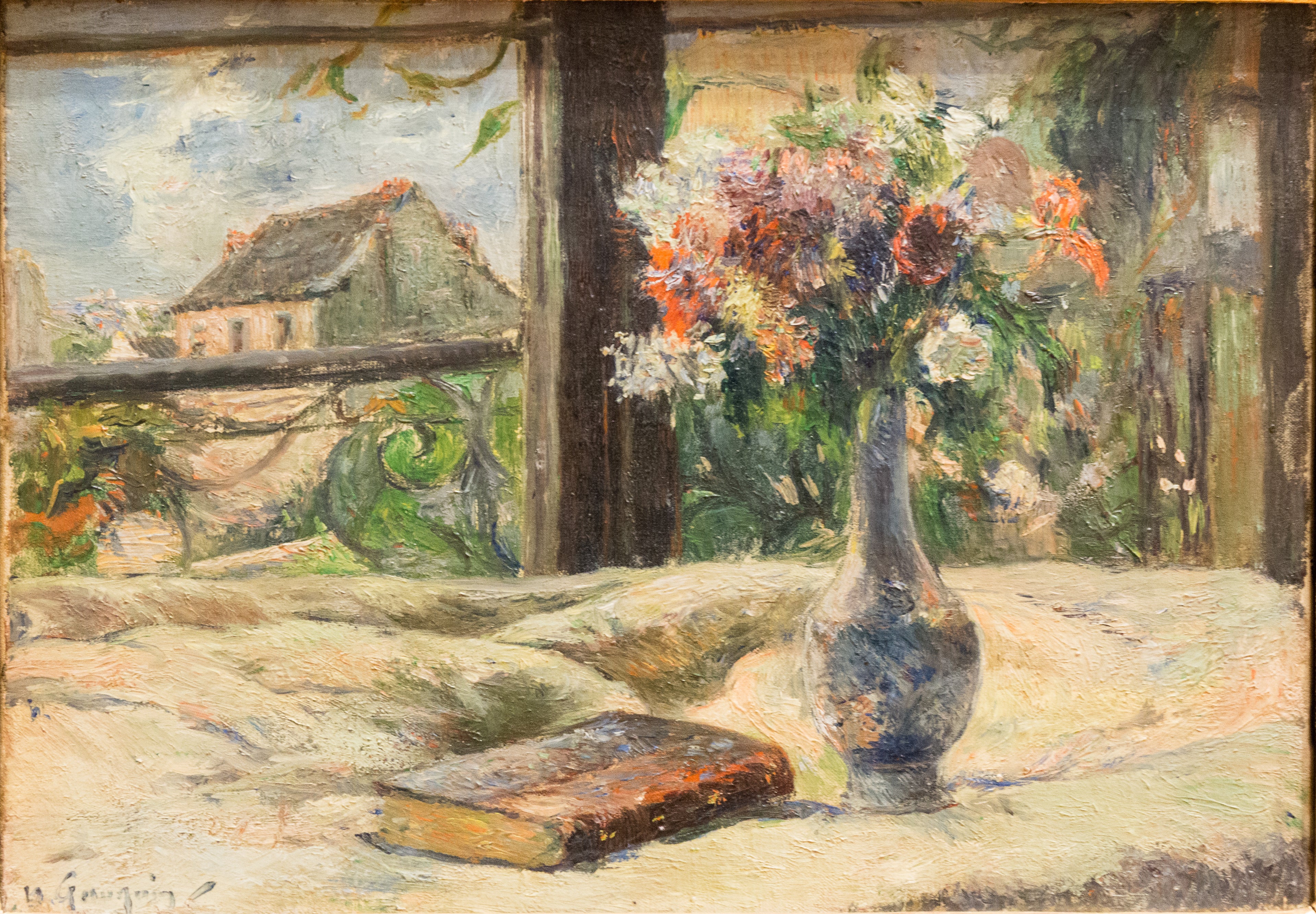 Stilleben. Blomster i vase ved vinduet - Paul Gauguin