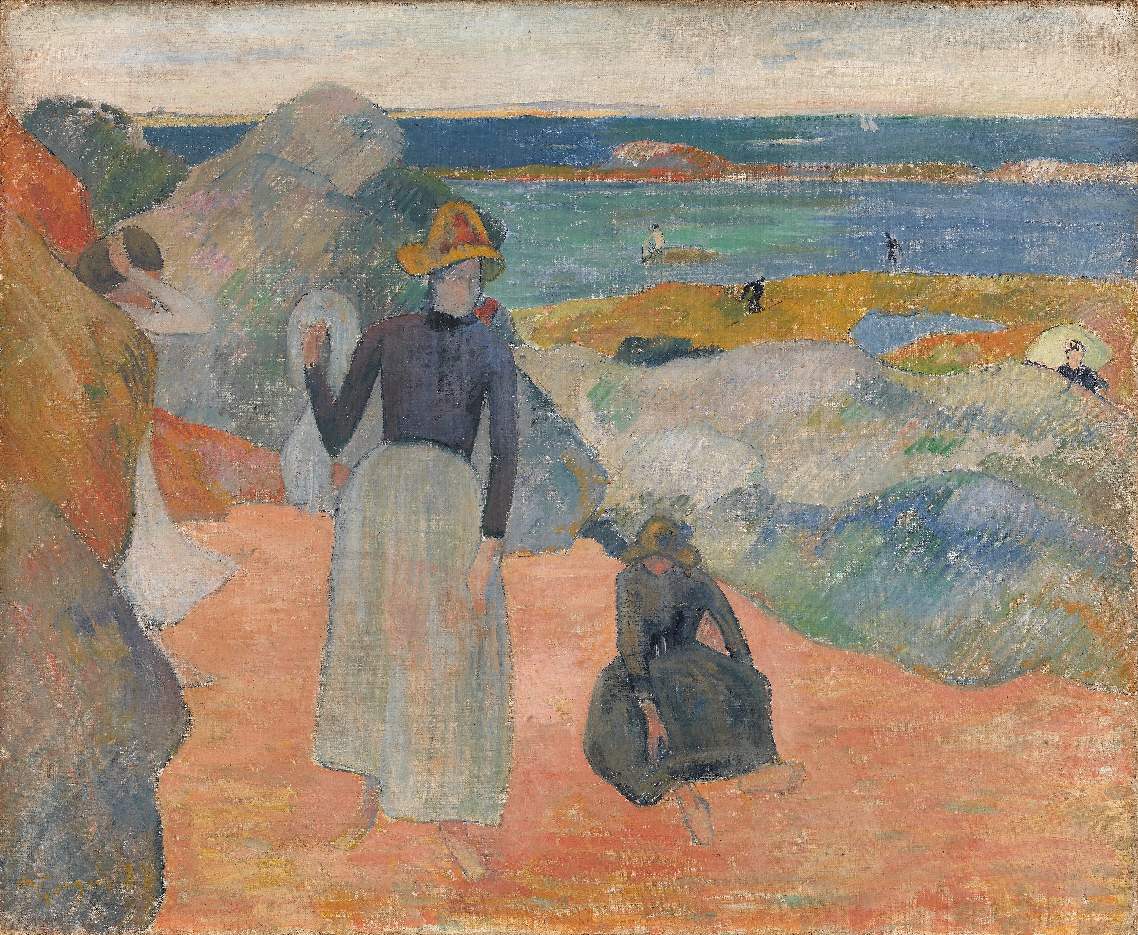 På stranden i Bretagne - Paul Gauguin